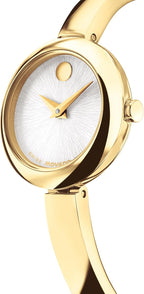Movado Reloj de pulsera estilo museo para mujer, cuarzo suizo, caja de 0.827 in, pulsera clásica de acero inoxidable, regalo para ella