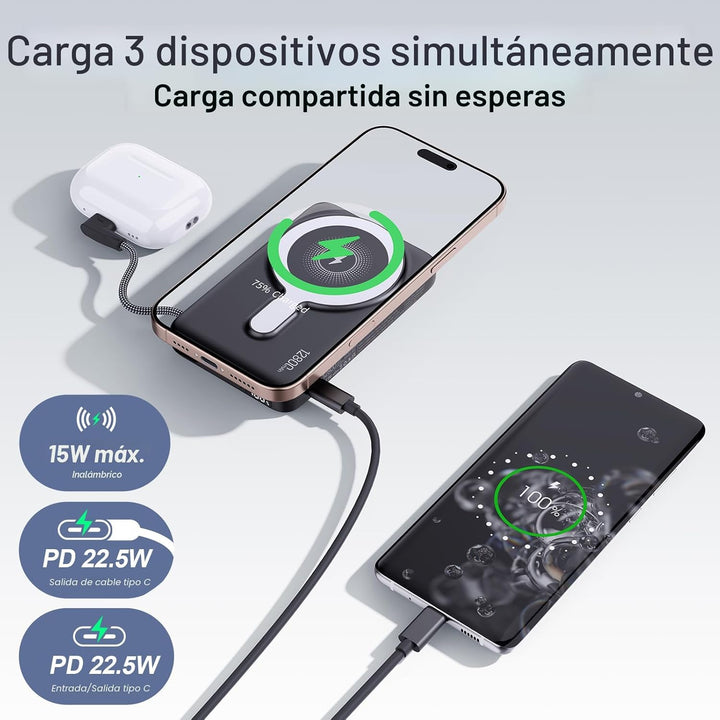 Banco de energía inalámbrico M3 Ultra Slim de 0.4 pulgadas, cargado...
