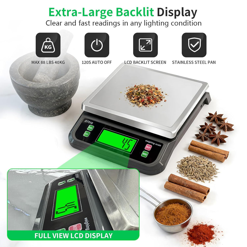 Stee inoxidable grande de la escala 88.2 lbs de la cocina de Digitaces con