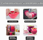Tupperware Heritage Collection, nuevo juego de 10 piezas de recipientes para almacenamiento de alimentos en rosa vintage, apto para lavavajillas y sin BPA (5 tazones, 5 tapas)