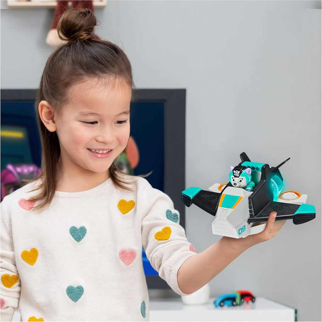 Paw Patrol, Jet to The Rescue Everest Deluxe - Vehículo transformador con luces y sonidos