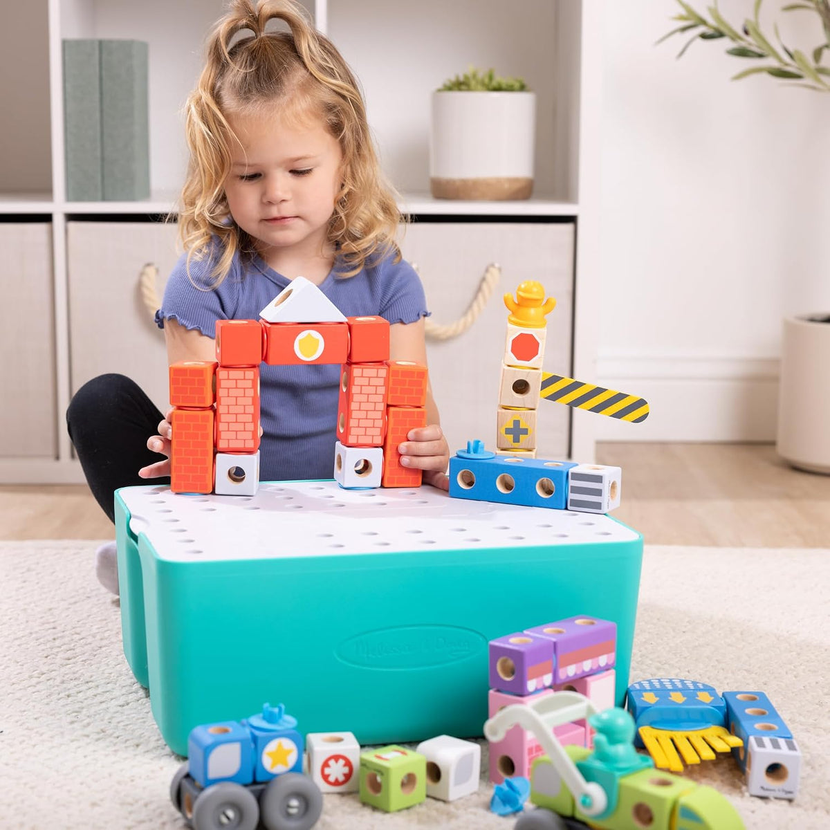Melissa & Doug Blockables Rescue City - Juego de juguetes de construcción
