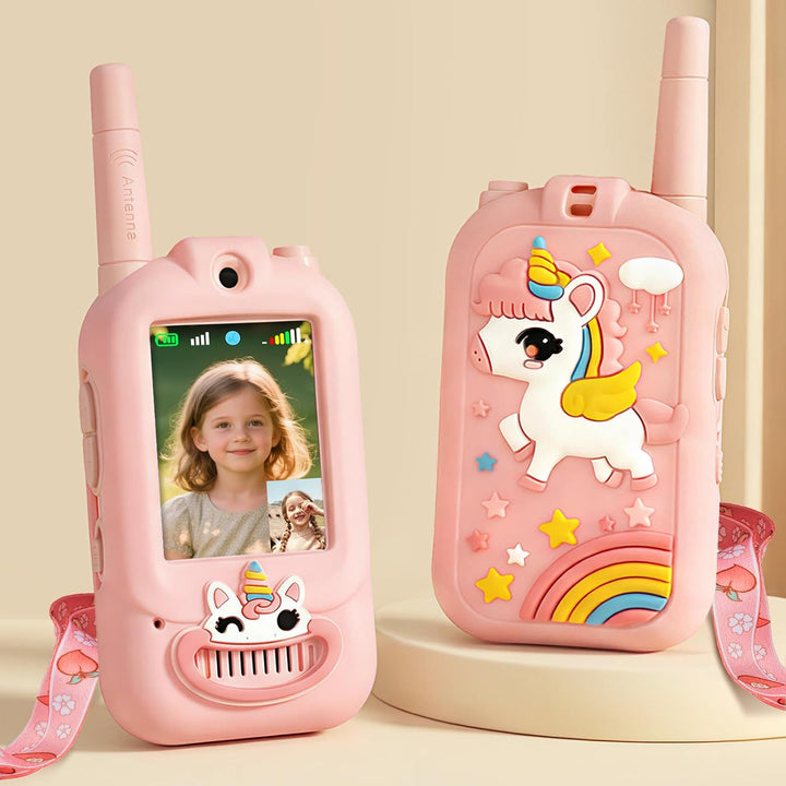 Walkie Talkies de video para niños con pantalla - Paquete de 2 inte...