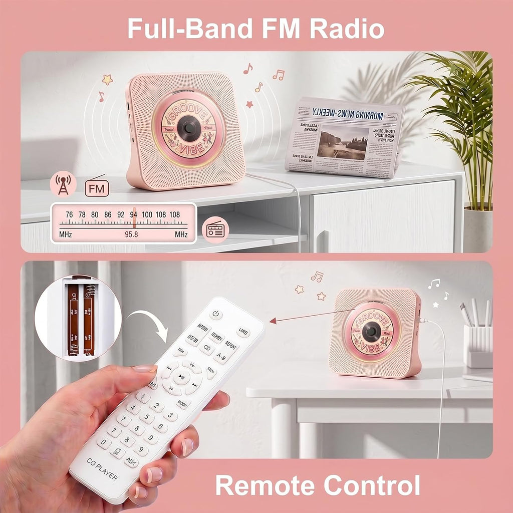 Gueray Reproductor de CD Reproductores de CD portátiles Bluetooth de