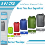 Frelaxy Dry Bag - Paquete de 5, saco seco ultraligero e impermeable para