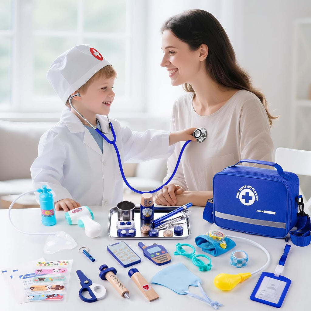EFO SHM - Kit médico para niños a partir de 3 años, 35 piezas de juguetes de simulación