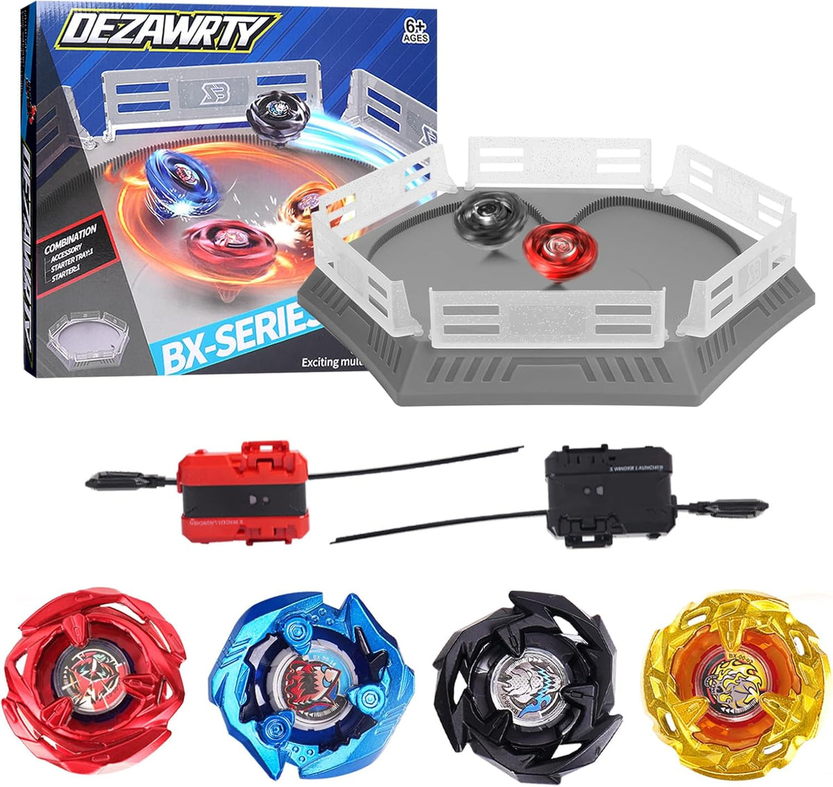 X Stadium Arena Set, 4 Spinning Tops y 2 Launchers, Battling Game Ages 6+