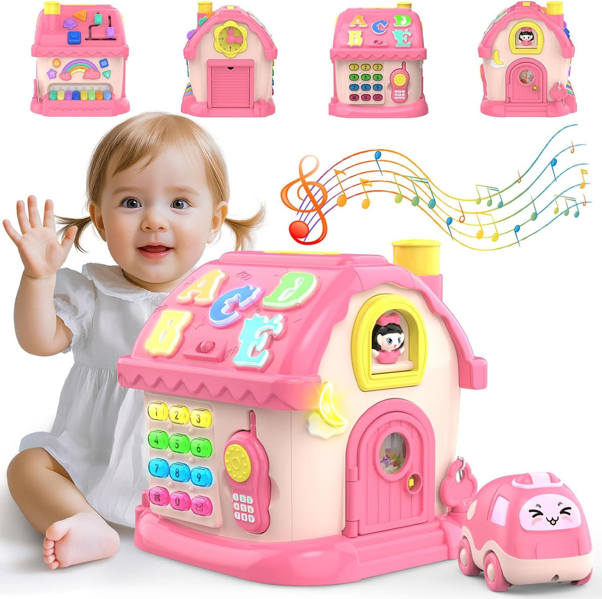 Toys para 1 Year Old Girl Gifts, 12-en-1 Bilingual Musical Learning House