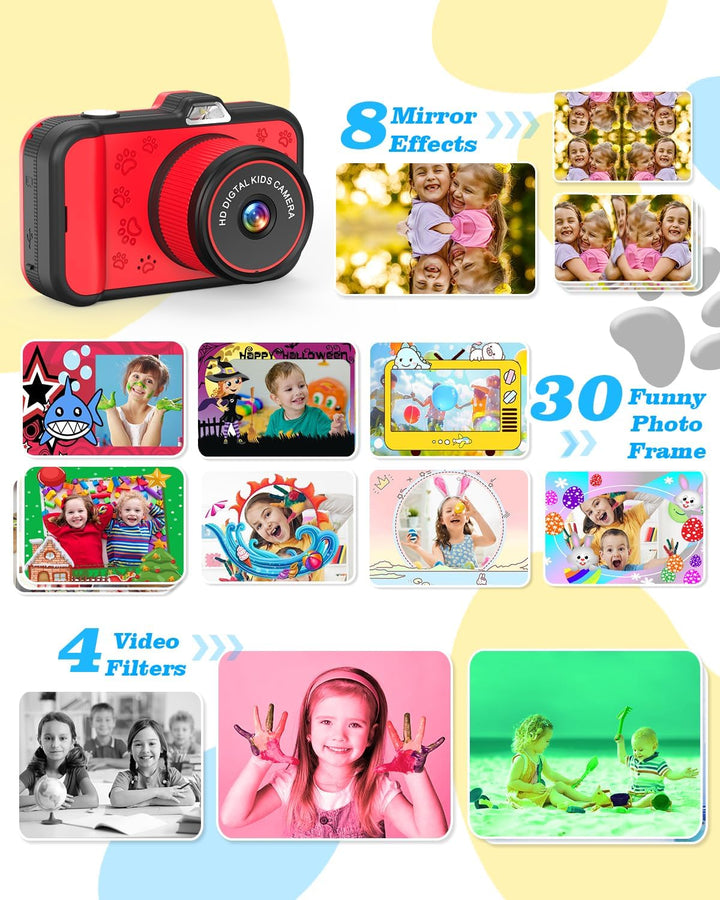 Cámara para niños de 35 pulgadas pantalla grande de 48 MP