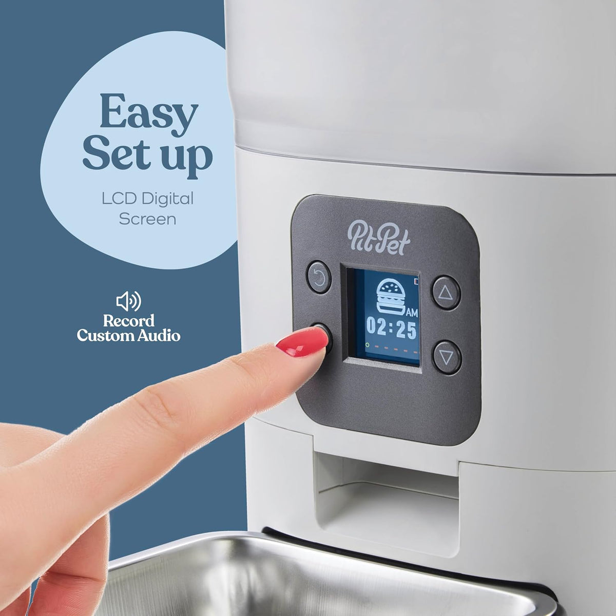 Alimentador automático inteligente para gatos, dispensador automático confiable de alimentos para gatos de 6 litros con pantalla LCD para una fácil instalación, (blanco)