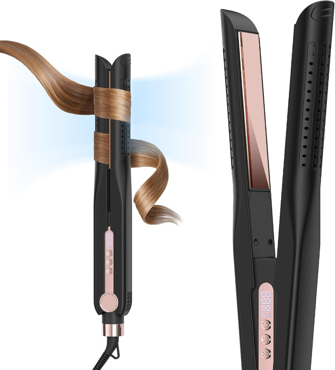 SKIMI Airflow Styler 2.0 - Plancha plana de titanio y rizadora, 96...
