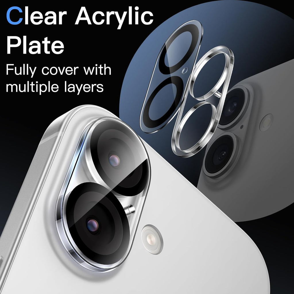 JETech Paquete de protector de lente de cámara y funda iridiscente para iPhone 17