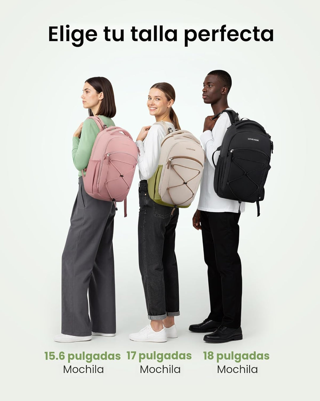 LOVEVOOK Mochila diaria para laptop para mujeres y hombres con sopo...