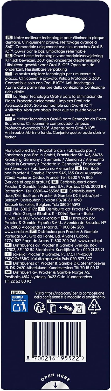 Oral-B Ultimate Clean - Juego de cepillos genuinos negros de repues...