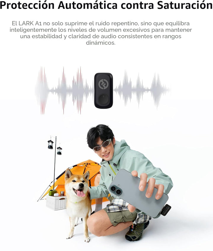 Micrófono inalámbrico Hollyland Lark A1 Mini para iPhone y Android,...