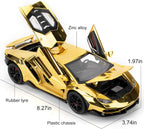TGRCM-CZ 1/24 Lamborghini 770 Model Car, coche de juguete con sonido y luz con función de retroceso, modelo de aleación coleccionable, regalo para niños dorado
