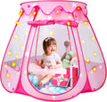Tienda de campaña de princesa para niñas y niños, tienda de campaña desplegable con luz de estrella