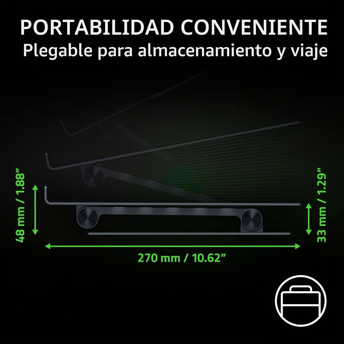 Razer Soporte ajustable para laptop, soporta teléfonos/tabletas de hasta 18