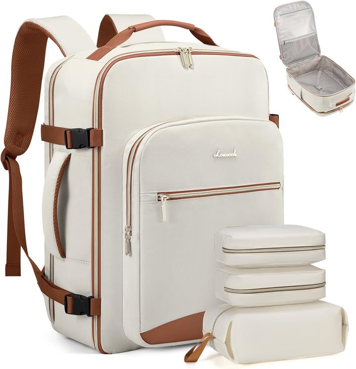 LOVEVOOK Mochila de viaje para mujeres y hombres, 40L, aprobada por...