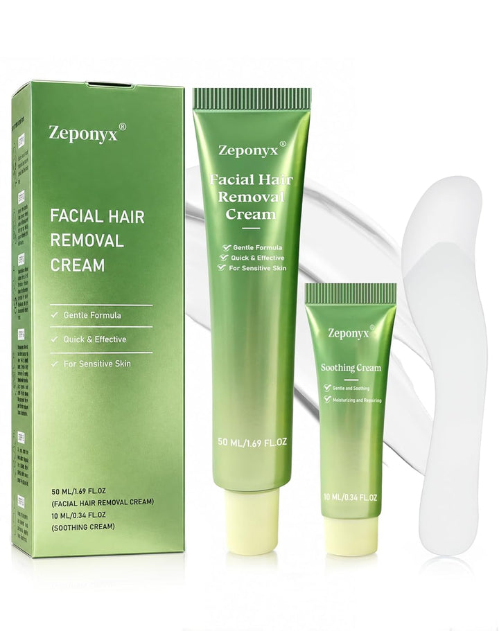 Depilación facial para mujeres + crema calmante, removedor de vello...