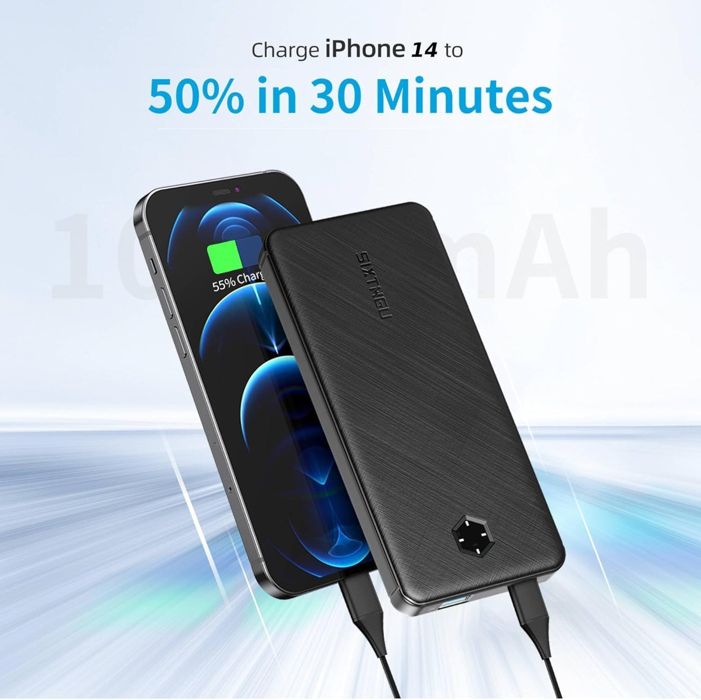 Cargador portátil, delgado 10000 mAh PD 22.5 W, USB C entrada y sal...