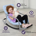 Special Supplies Mecedora sensorial para niños, cómoda mecedora para niños, silla de suelo versátil con tela suave y estabilidad para sala de juegos, dormitorio o guardería (a partir de 3 años) (azul)
