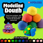 Hygloss Play - Masa de modelado para niños, 6 colores surtidos, 1 libra