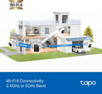 Tapo - Cámara de seguridad para exteriores con cable, panorámica\/i...
