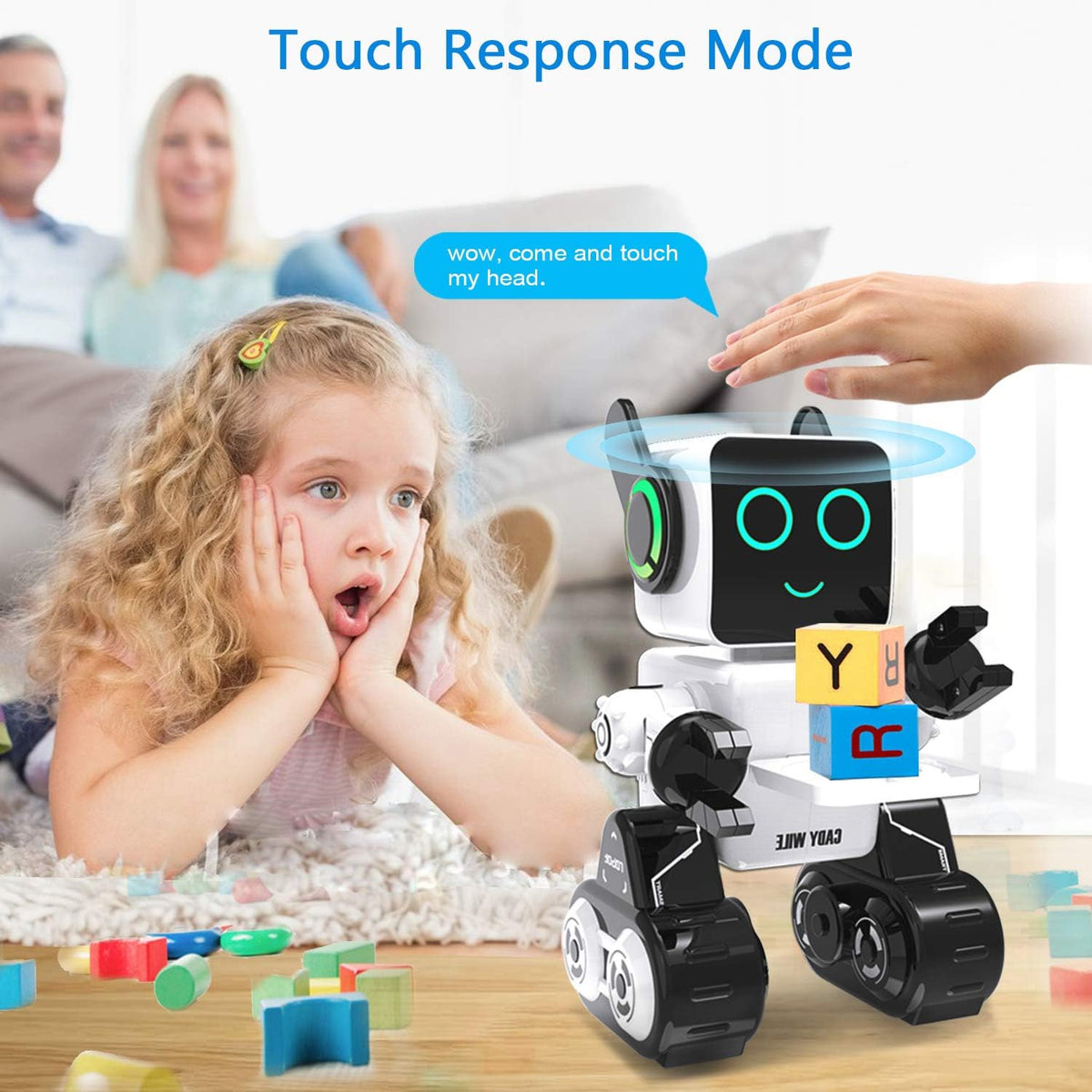okk Robot de juguete para niños, robots RC inteligentes para niños con control táctil y de sonido, robótica inteligente programable, juguete robot con caminar, bailar, cantar, hablar