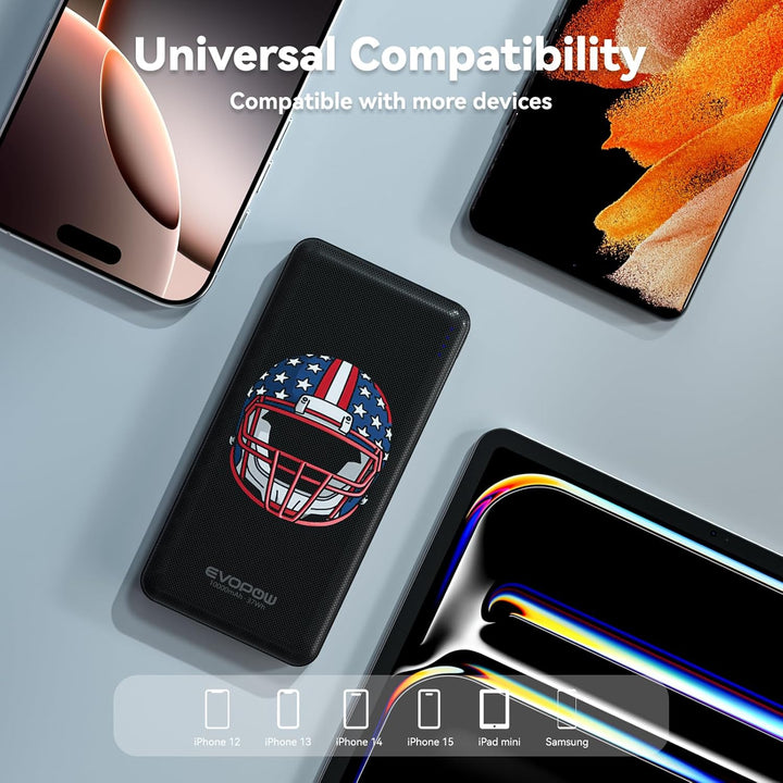 Evopow Paquete de 2 cargadores portátiles de 10000 mAh, banco de en...