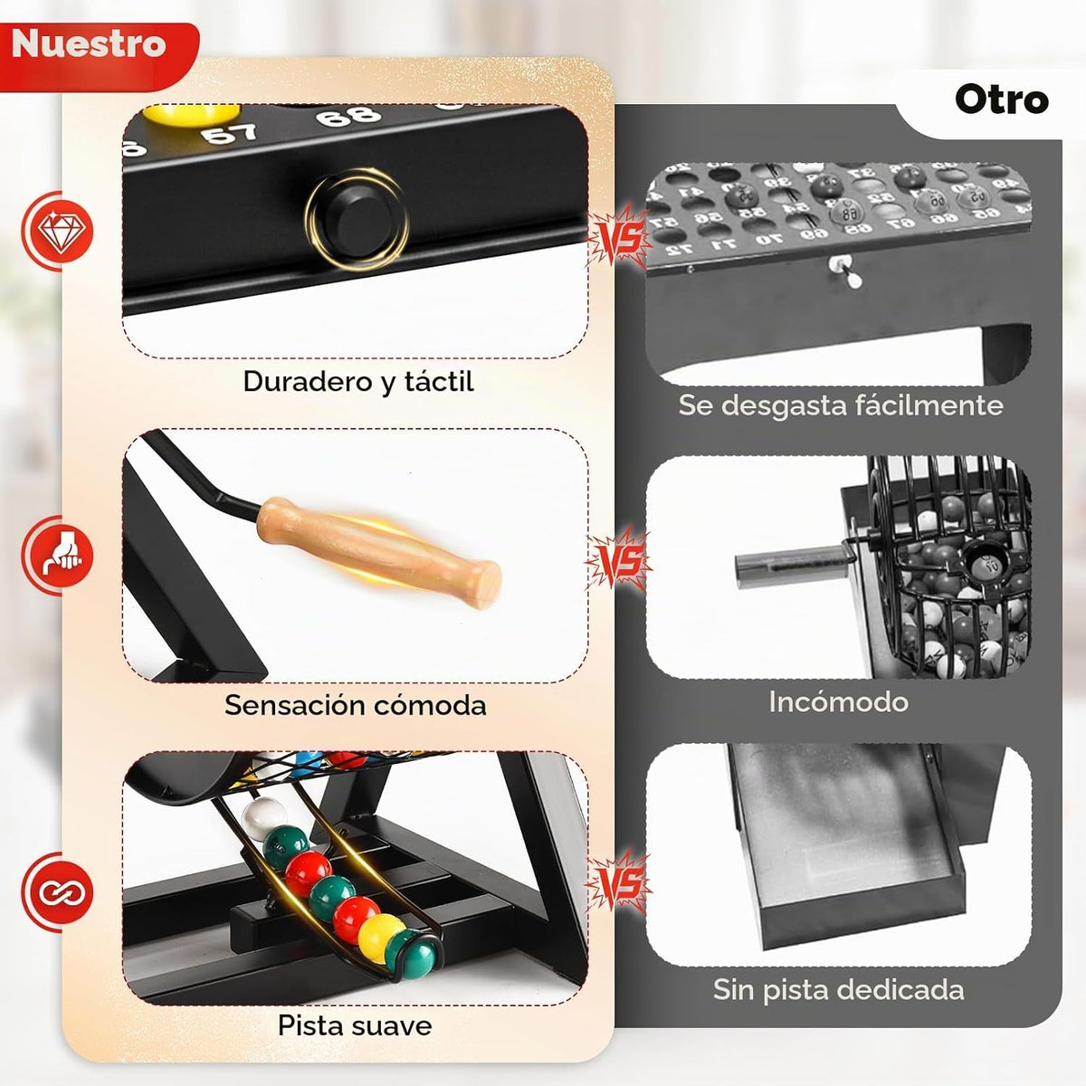 Juego de bingo profesional de lujo, juegos de bingo de mesa para adultos para grupos grandes, bolsa de almacenamiento para fiestas de adultos, noche de juegos, comunidad y familia