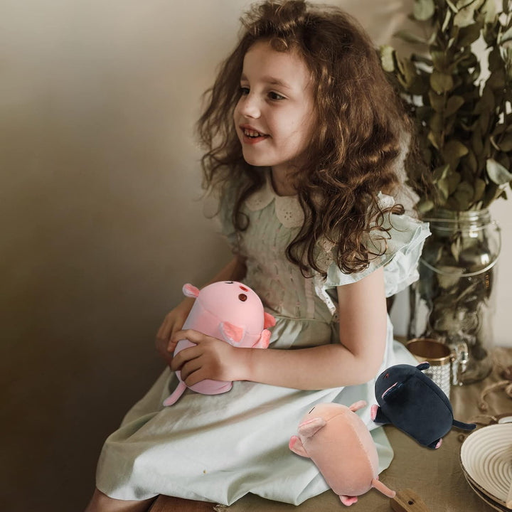 Achwishap Mamá de peluche de cerdo de 19.6 pulgadas con 3 cerdos be...