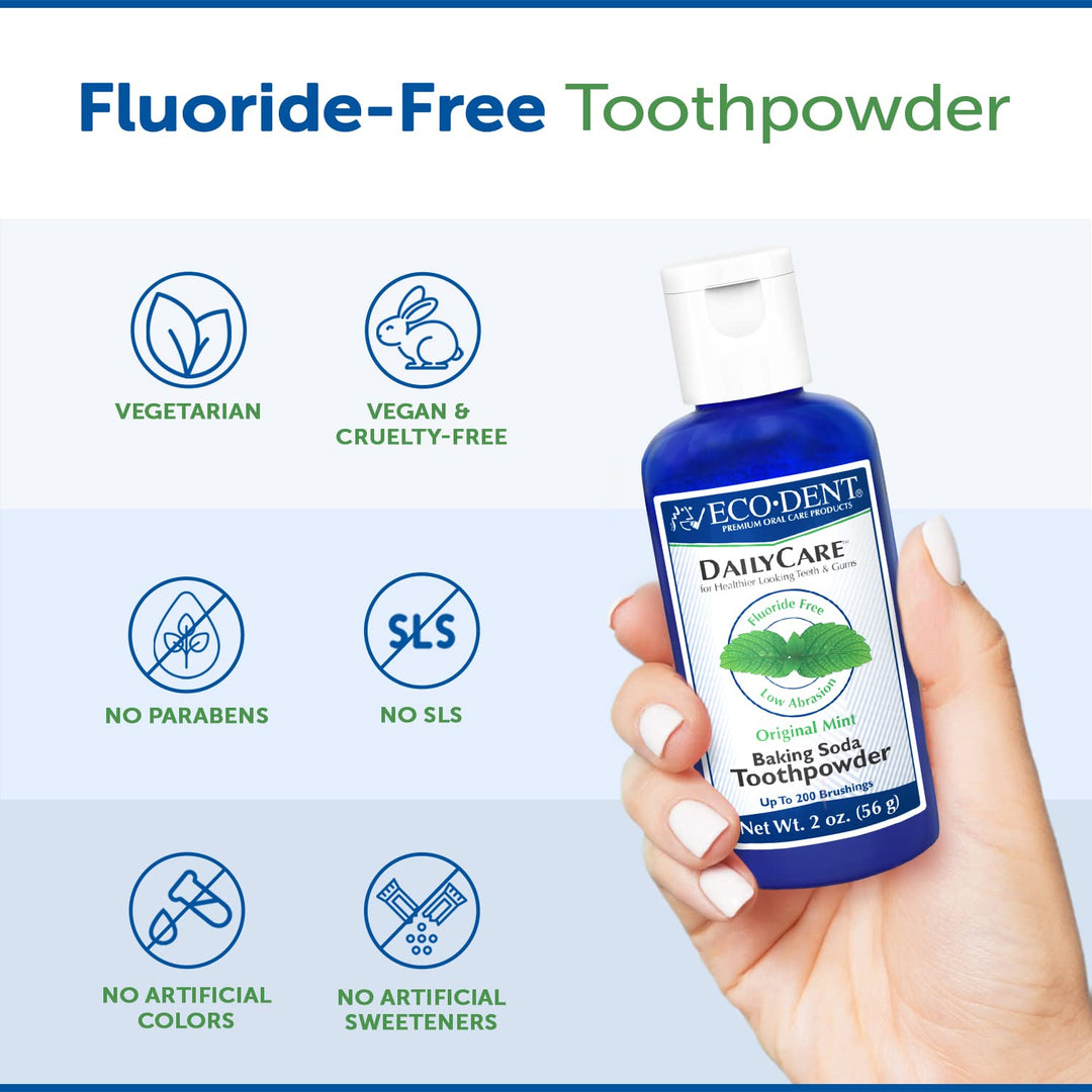 Eco-Dent DailyCare - Polvo de dientes de bicarbonato de sodio, ment...