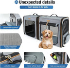 Lekereise - Transportador grande para gatos de lados suaves para 2 gatos con caja de arena, transportador de viaje doble 2 en 1 para viajes en movimiento y viajes largos por carretera