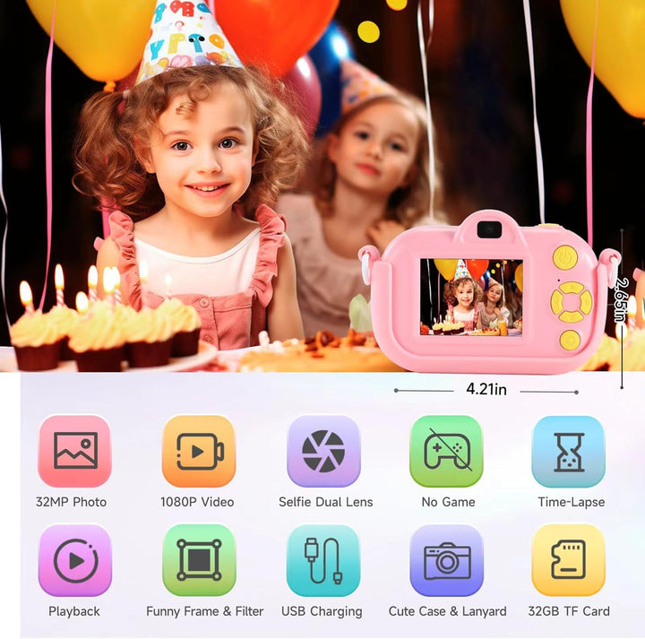 YEEHAO Cámara digital para niños para niñas de 3 a 8 años, cámara d...