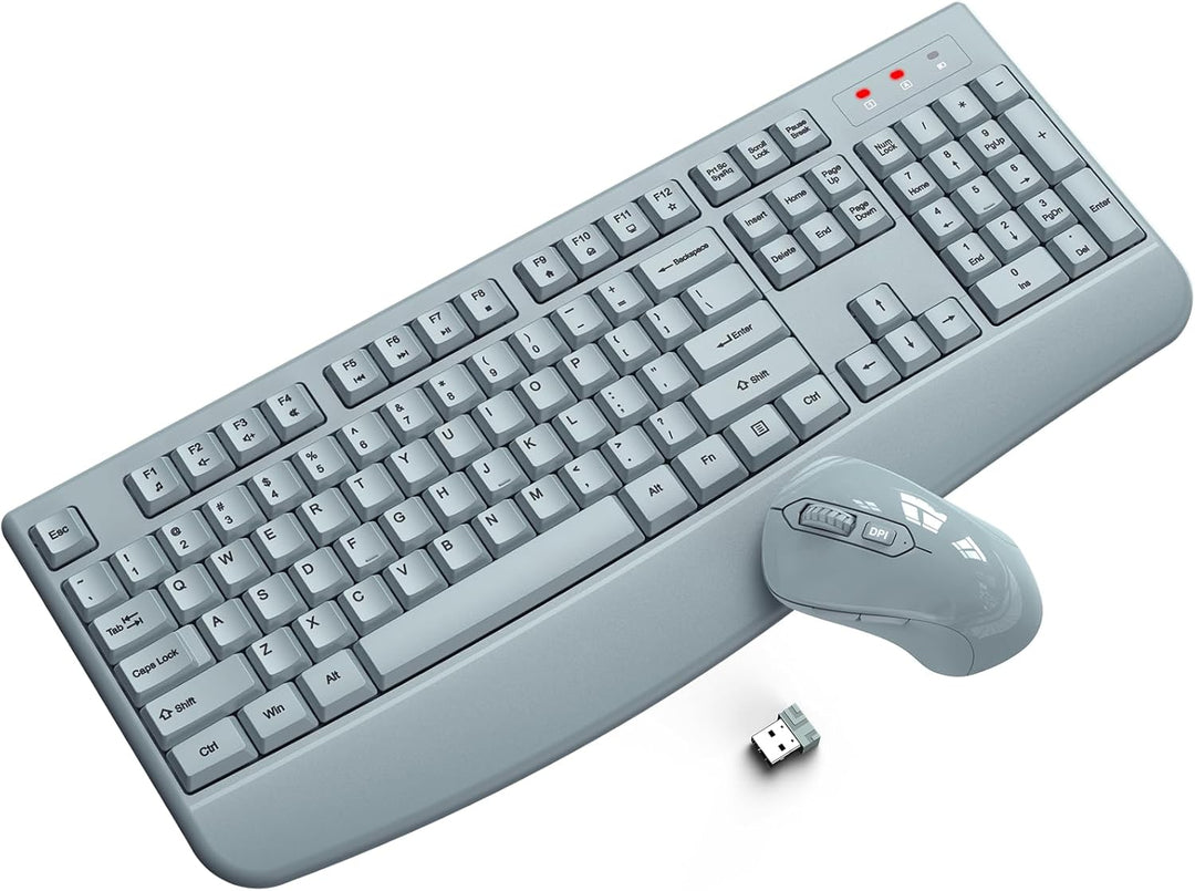 ULSOU - Combo de teclado y mouse inalámbricos, teclado ergonómico d...