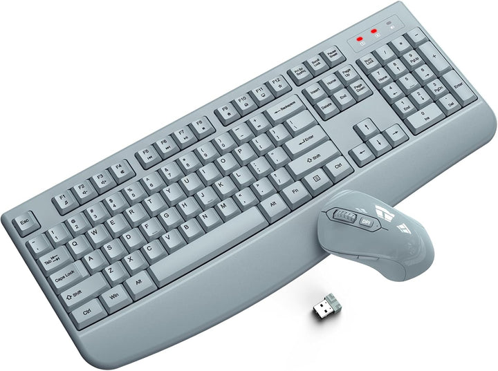 ULSOU - Combo de teclado y mouse inalámbricos, teclado ergonómico d...