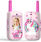 Walkie Talkies de video para niños, paquete de 2 cámaras HD recargables, de
