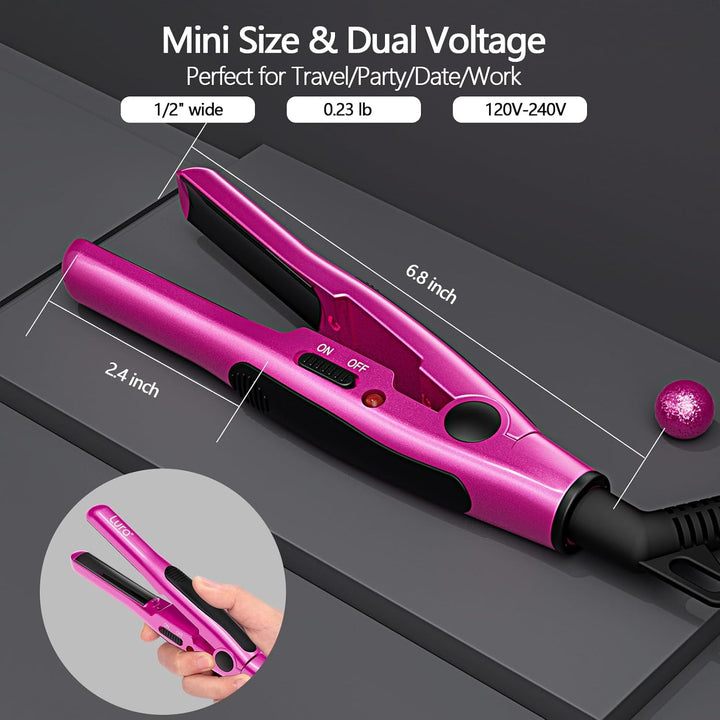 LURA Mini plancha plana para cabello corto, alisador de pelo pequeñ...