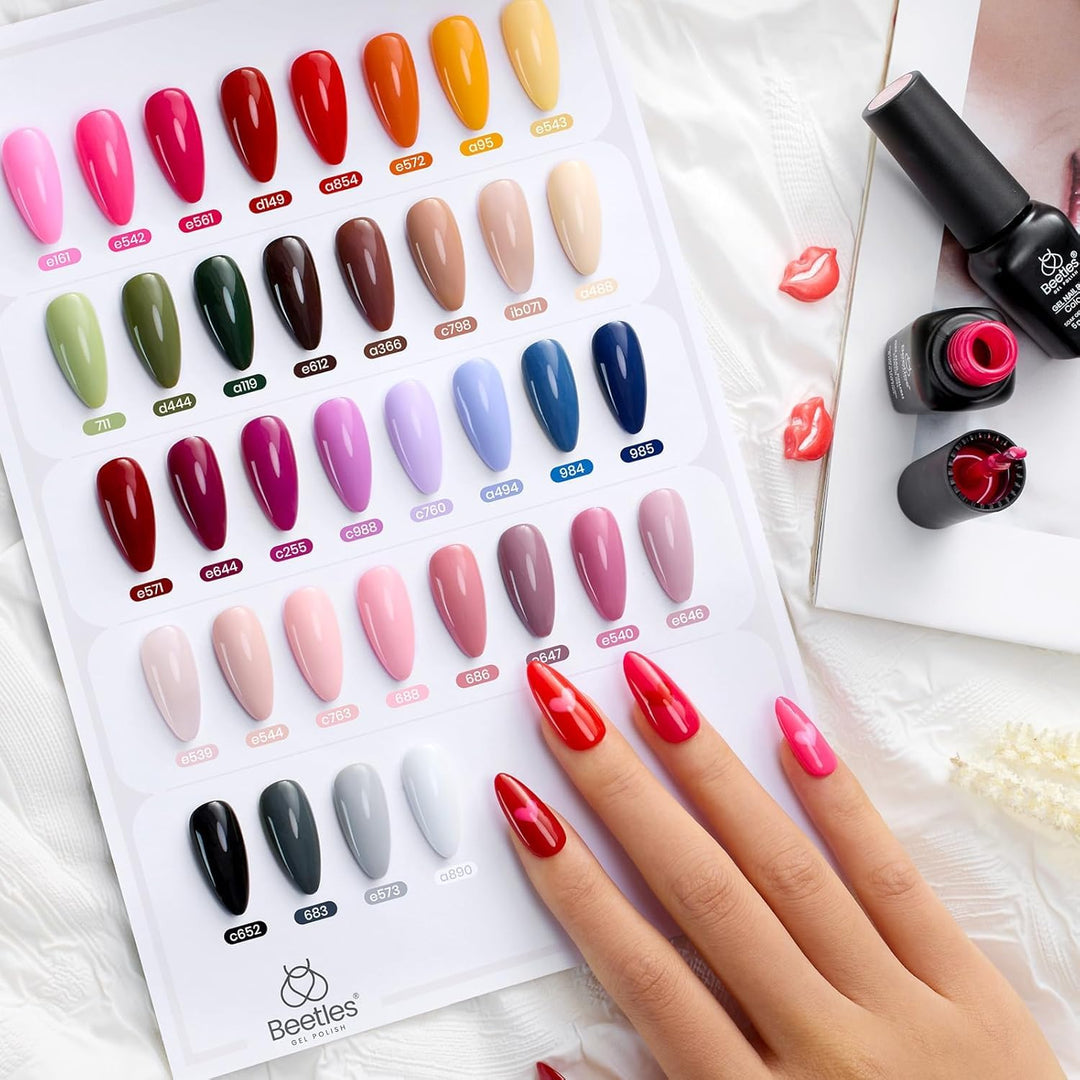 Beetles - Juego de 44 esmaltes de uñas de gel, 36 colores coloridos...