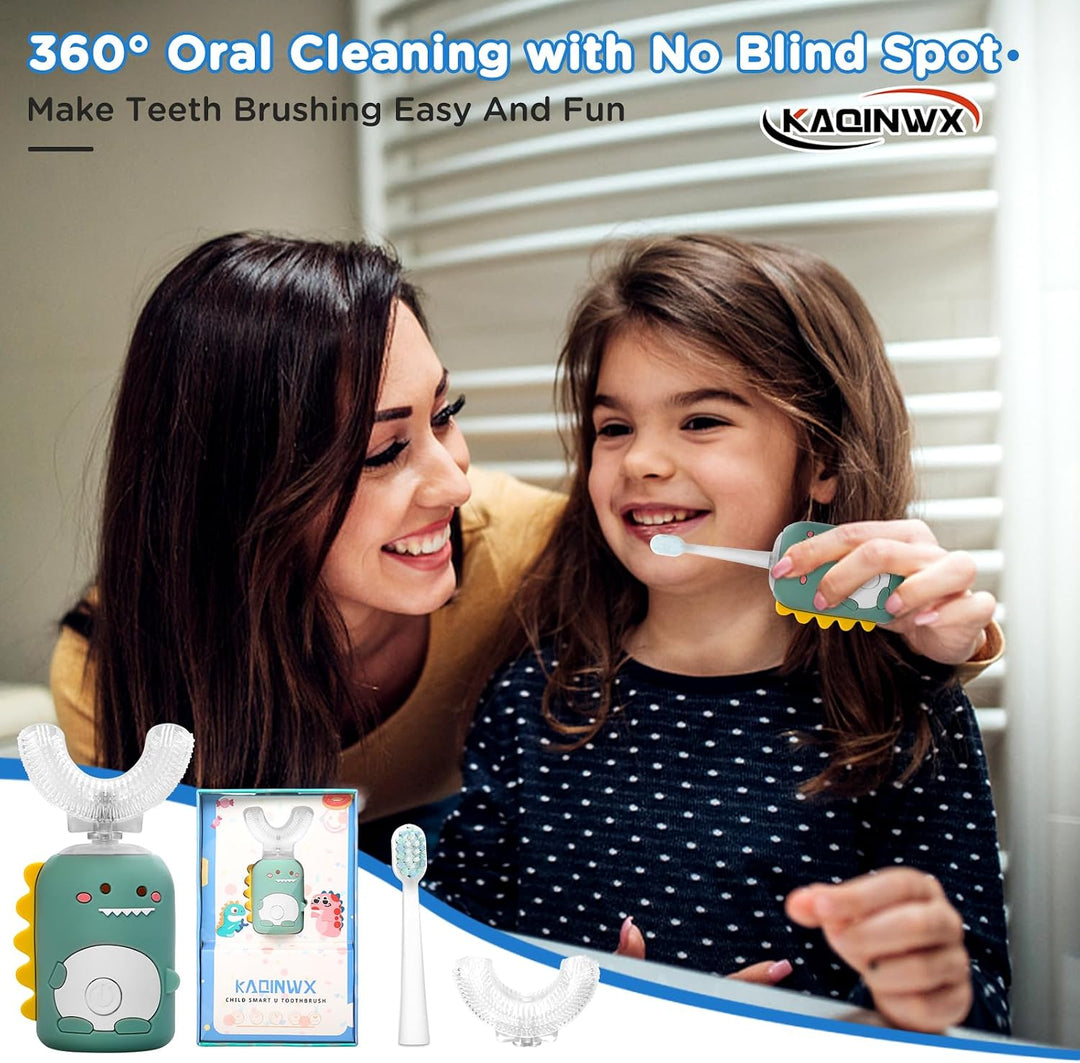 KAQINWX Cepillo de dientes eléctrico en forma de U para niños de 2...