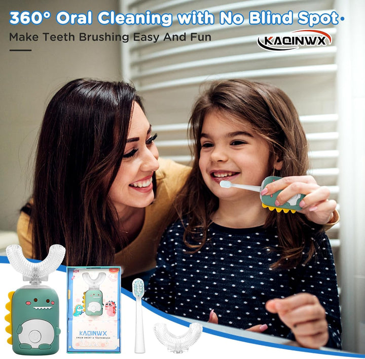 KAQINWX Cepillo de dientes eléctrico en forma de U para niños de 2...
