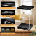 Vitrina de acrílico transparente con luz LED para coleccionables de trofeos, 8 x 8 x 12 inches