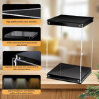 Vitrina de acrílico transparente con luz LED para coleccionables de trofeos, 6 x 6 x 8 inches