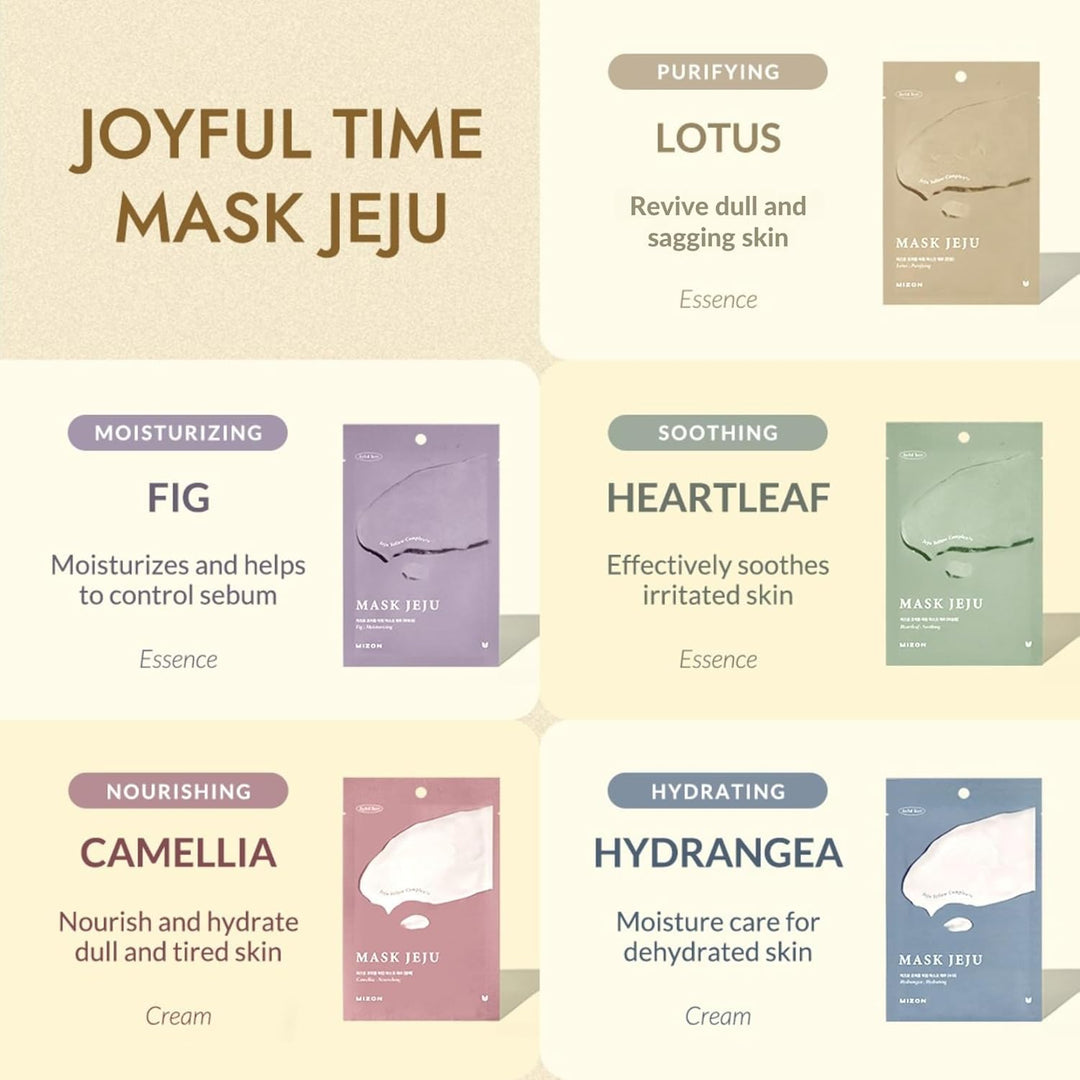 MIZON Joyful Time - Máscara facial de Jeju (aceite de camelia) Kore...