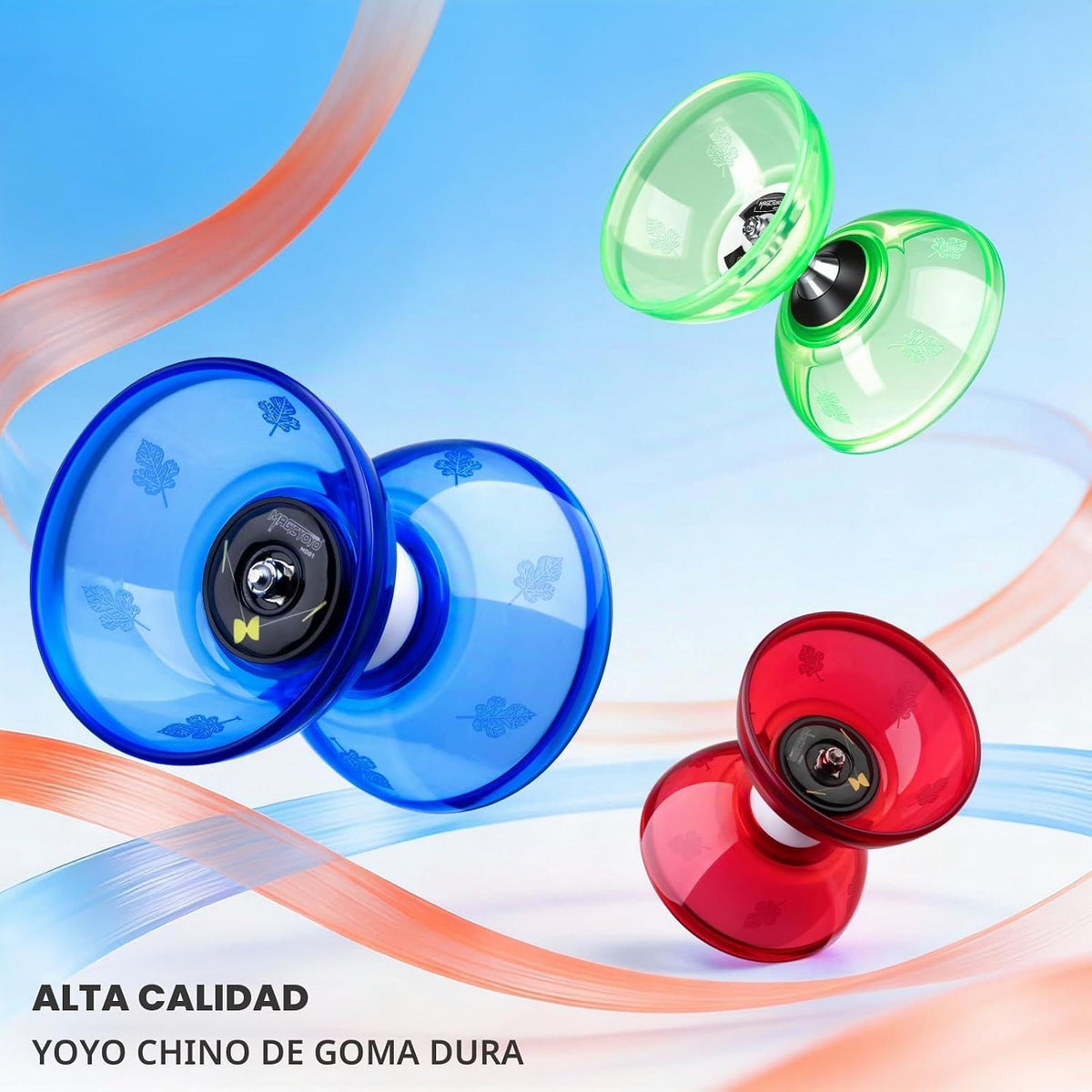 MAGICYOYO - Yoyo Diábolo de 4 pulgadas para niños con rodamiento triple profesional, color azul