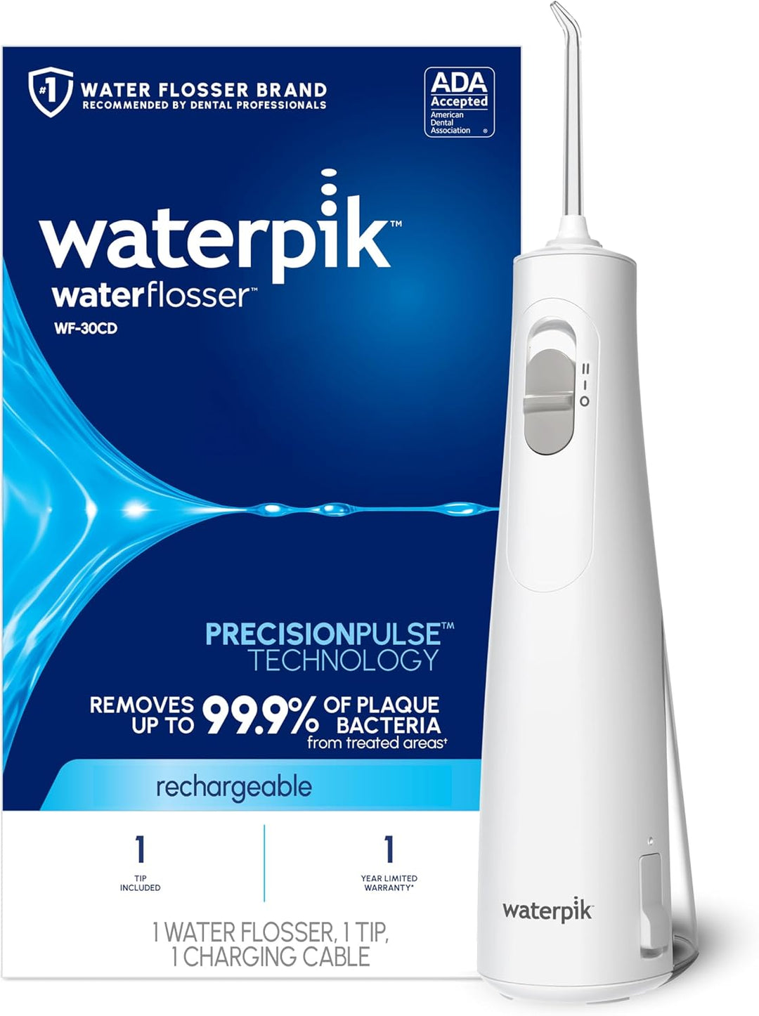 Waterpik - Irrigador inalámbrico 1100 recargable portátil para limp...