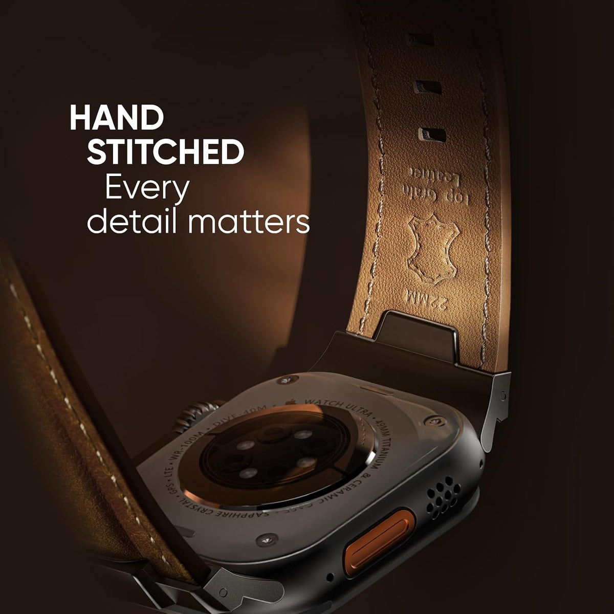 Suitisbest Correa de cuero compatible para Apple Watch Ultra Banda de 49 mm 46 mm 45 mm 44 mm 42 mm 41 mm 40 mm, correa de repuesto de cuero genuino para iWatch series 11 10 9 8 7 6 5 4 3 2 1, SE 3 2