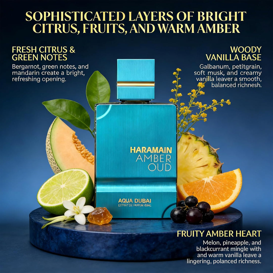 Al Haramain Amber Oud Aqua Dubai - Colonia para hombres y mujeres -...