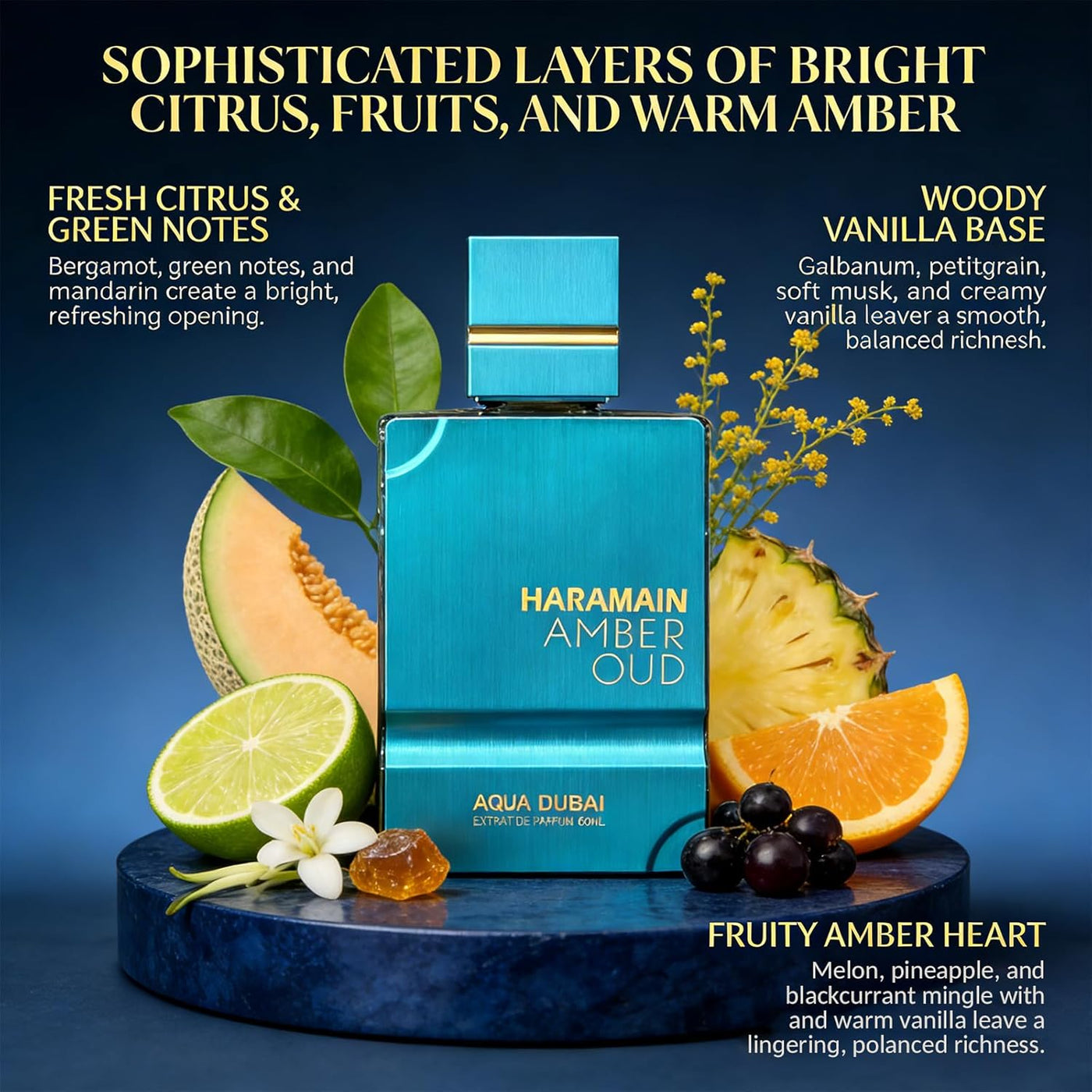 Al Haramain Amber Oud Aqua Dubai - Colonia para hombres y mujeres -...